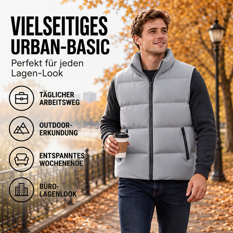 🔥Beliebtes Produkt ！✨Herren klassische Stehkragen wattierte Weste