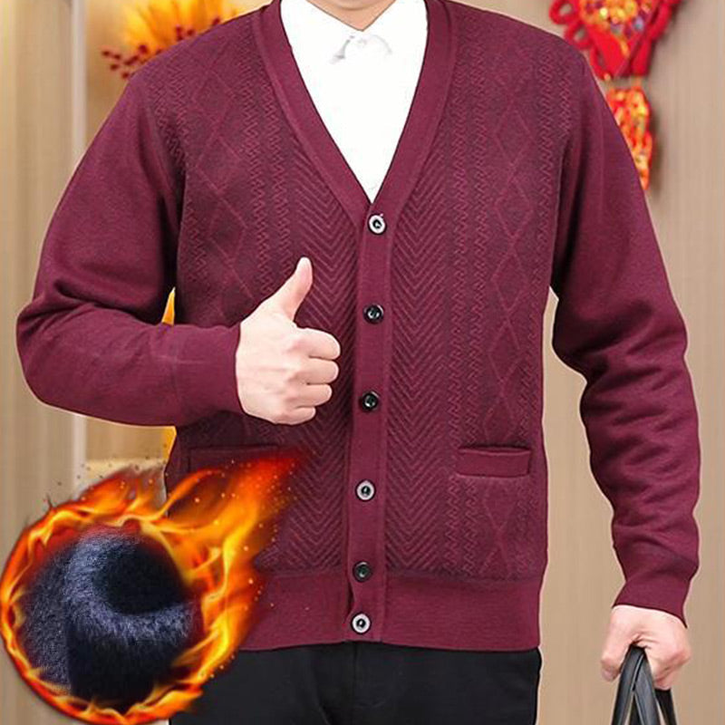 🙌 🔥🔥Herren Warmer Cardigan mit Knopfverschluss und V-Ausschnitt