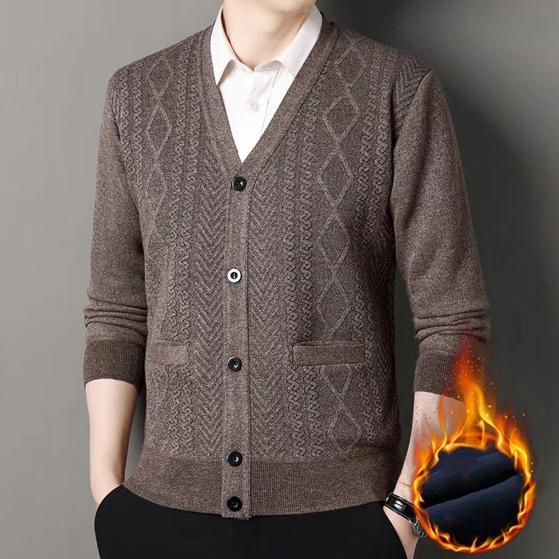 🙌 🔥🔥Herren Warmer Cardigan mit Knopfverschluss und V-Ausschnitt