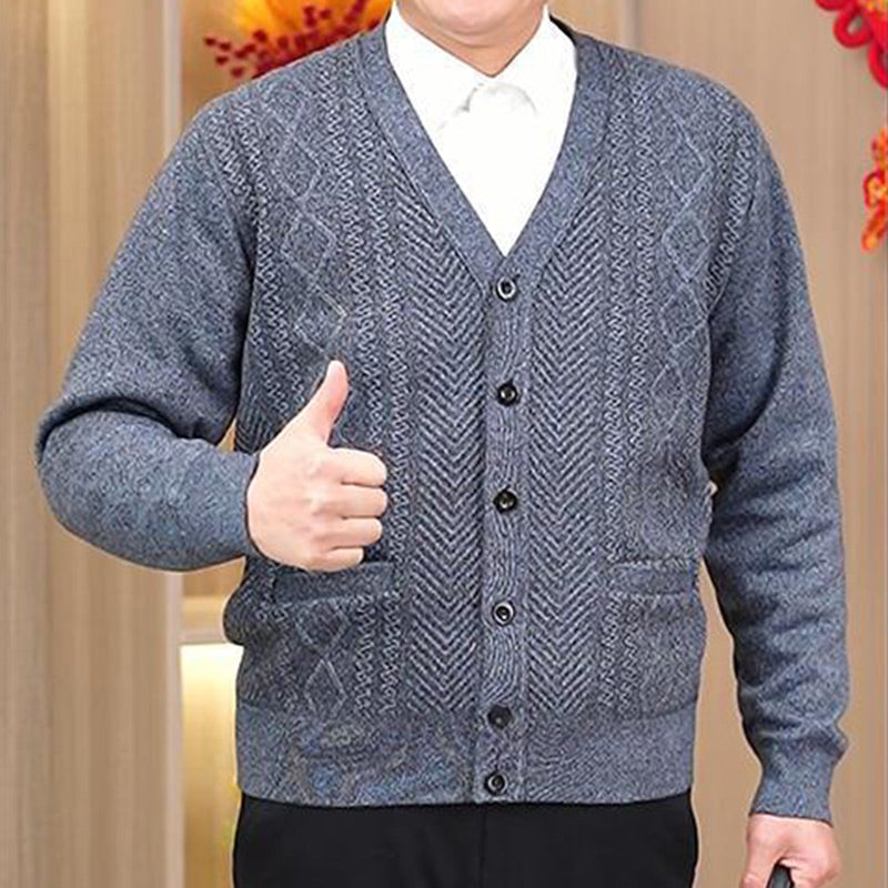 🙌 🔥🔥Herren Warmer Cardigan mit Knopfverschluss und V-Ausschnitt