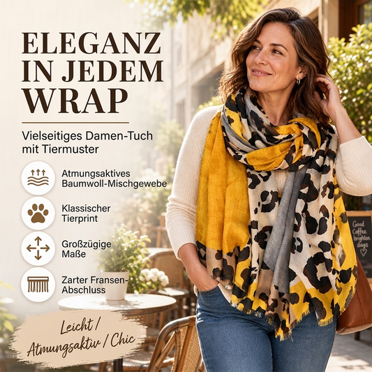 ☁️Weich und bequem, vielseitig im Alltag – leichter Schal mit Leopardenmuster ✨