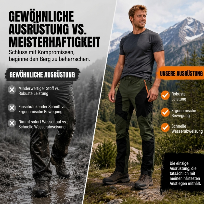 🌟 Wasserdichte & winddichte Herren-Wanderhose im Patchwork-Design