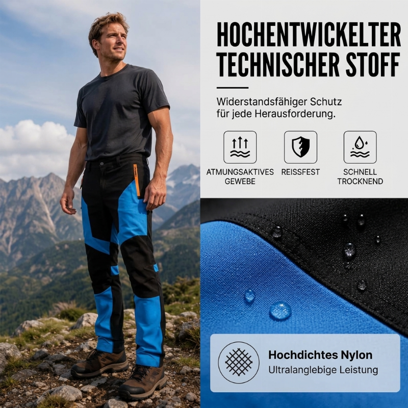 🌟 Wasserdichte & winddichte Herren-Wanderhose im Patchwork-Design