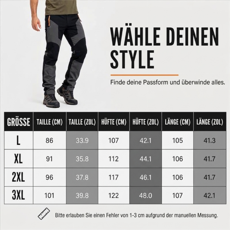 🌟 Wasserdichte & winddichte Herren-Wanderhose im Patchwork-Design