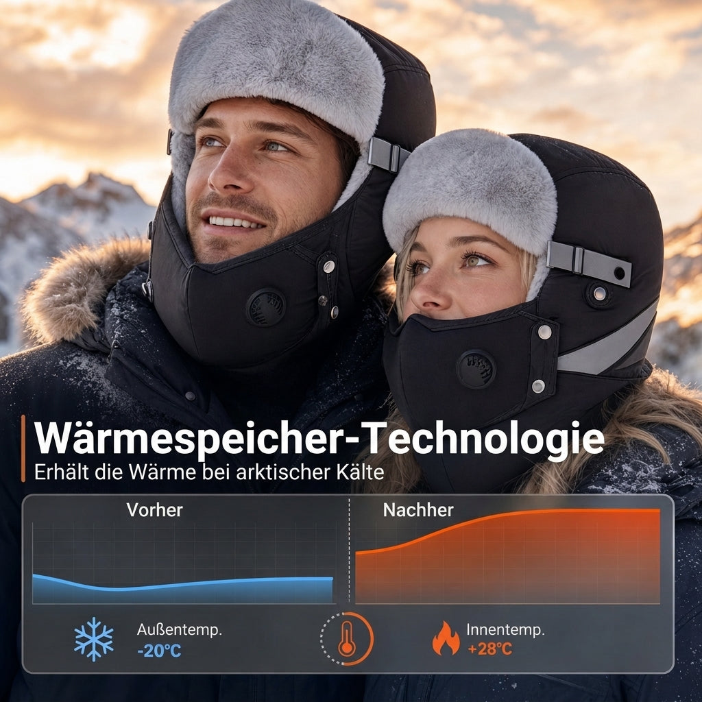 📦 Winddichter winterlicher Wärme-Trapperhut mit integrierter Gesichtsmaske