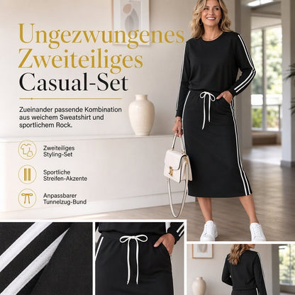 💞💞 Lange Pullover für Frauen, langärmeliger Rundhals-Pullover, casual einfarbig,Patchwork Oberteil für Herbst und Winter