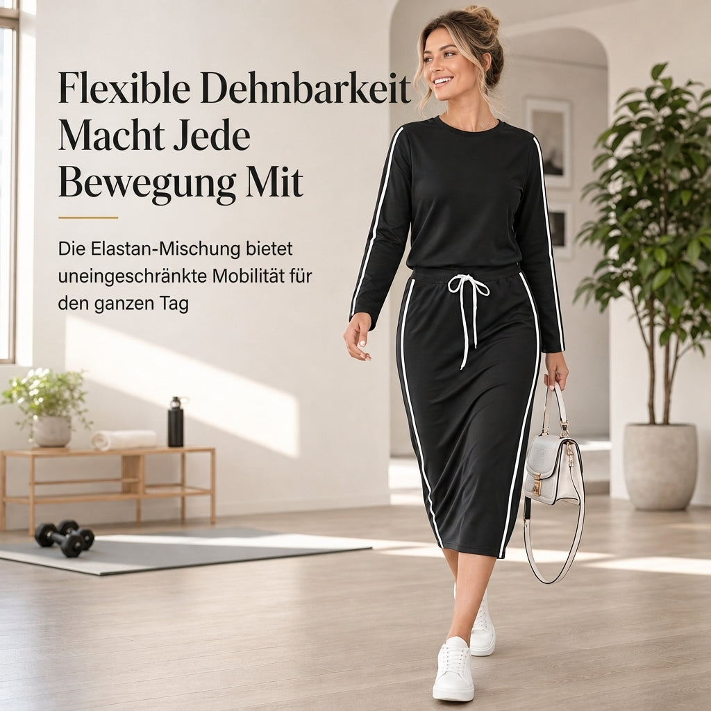 💞💞 Lange Pullover für Frauen, langärmeliger Rundhals-Pullover, casual einfarbig,Patchwork Oberteil für Herbst und Winter