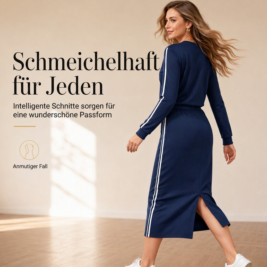 💞💞 Lange Pullover für Frauen, langärmeliger Rundhals-Pullover, casual einfarbig,Patchwork Oberteil für Herbst und Winter