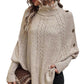 Eleganter Damen-Pullover im Cape-Stil mit Stehkragen und asymmetrischem Saum