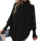 Eleganter Damen-Pullover im Cape-Stil mit Stehkragen und asymmetrischem Saum