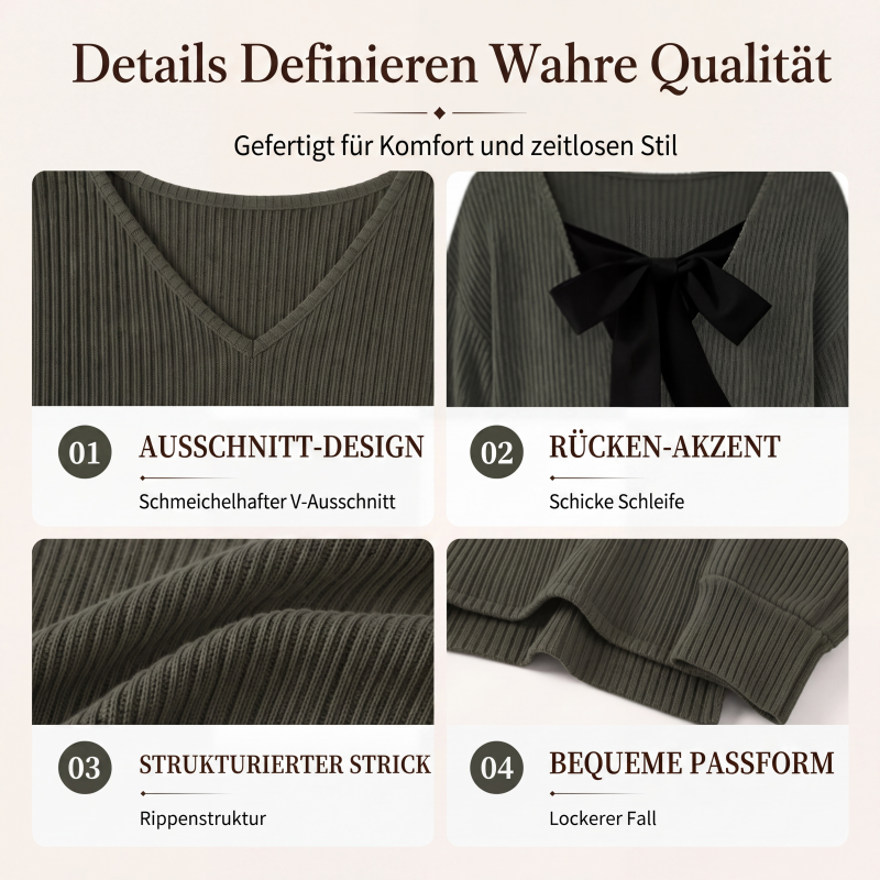 📢📢🎉✨Elegantes Strickoberteil für Damen mit Schleife am Rücken
