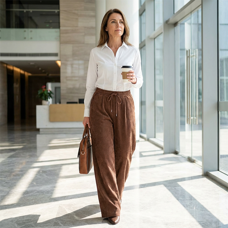 ⏰ Legere weit geschnittene Cordhose für Damen