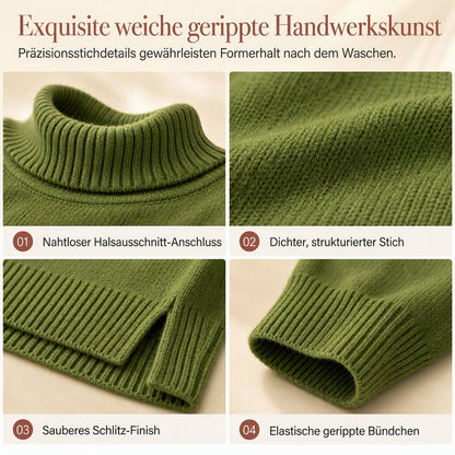 Damen Grobstrick-Pullover mit lockerem Schnitt und Rollkragen