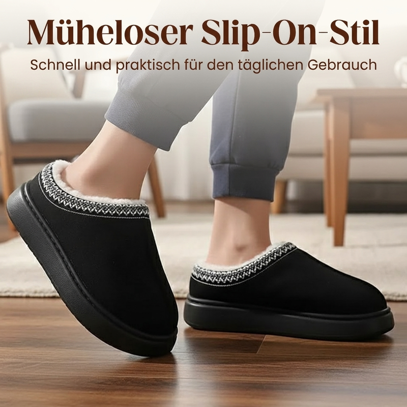 🔥🔥 Hausschuhe für Damen mit Plüschfutter und dicker Sohle