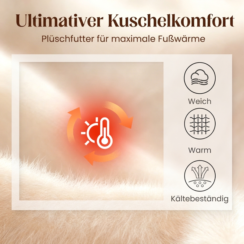 🔥🔥 Hausschuhe für Damen mit Plüschfutter und dicker Sohle