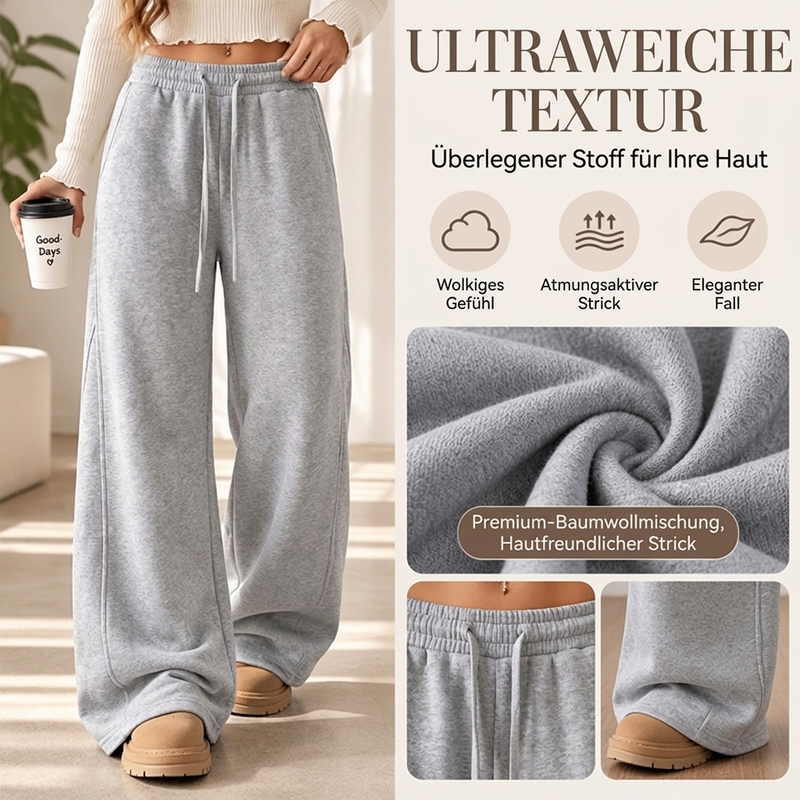 Bequeme Damen-Freizeit-Hose mit weitem Bein