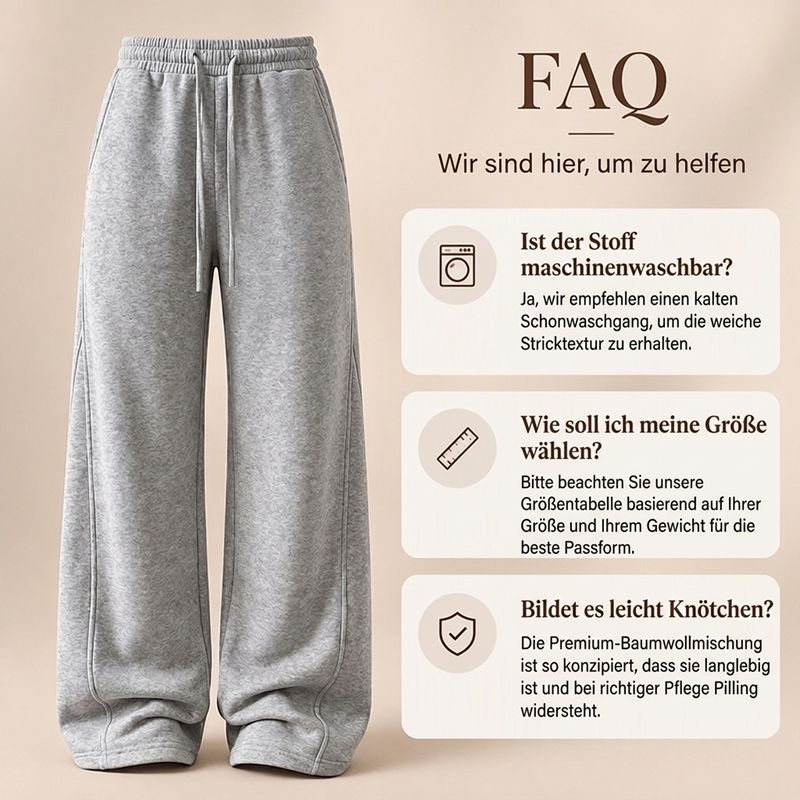 Bequeme Damen-Freizeit-Hose mit weitem Bein