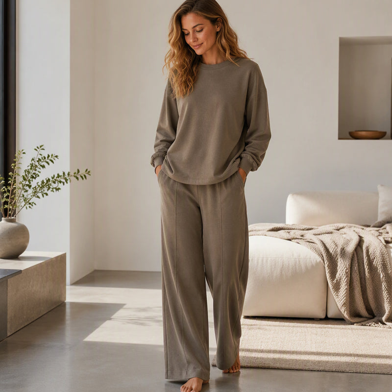 📢🎉🛍️✨Zweiteiler für Damen: Locker sitzendes Oberteil & Weithose