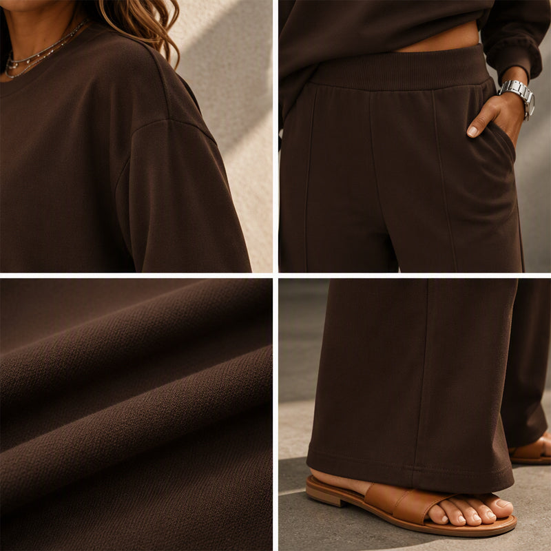 📢🎉🛍️✨Zweiteiler für Damen: Locker sitzendes Oberteil & Weithose