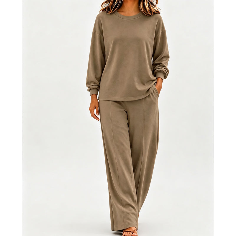 📢🎉🛍️✨Zweiteiler für Damen: Locker sitzendes Oberteil & Weithose