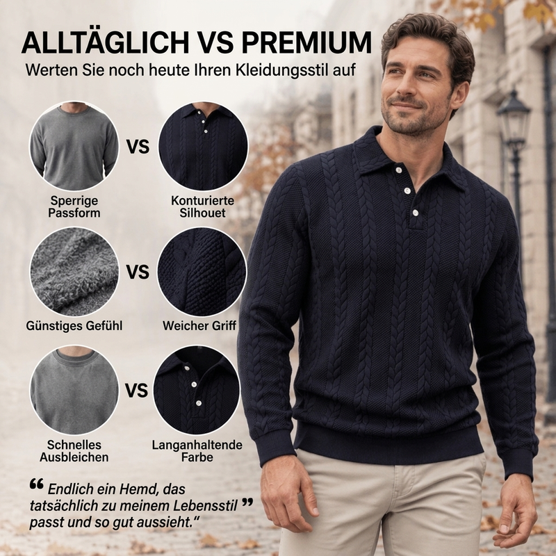 🥳🥳 Freizeit-Oberteil für Herren mit Jacquard-Kabelstricktextur