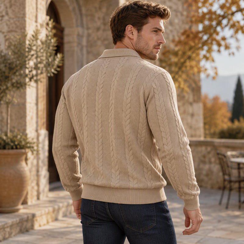 🥳🥳 Freizeit-Oberteil für Herren mit Jacquard-Kabelstricktextur