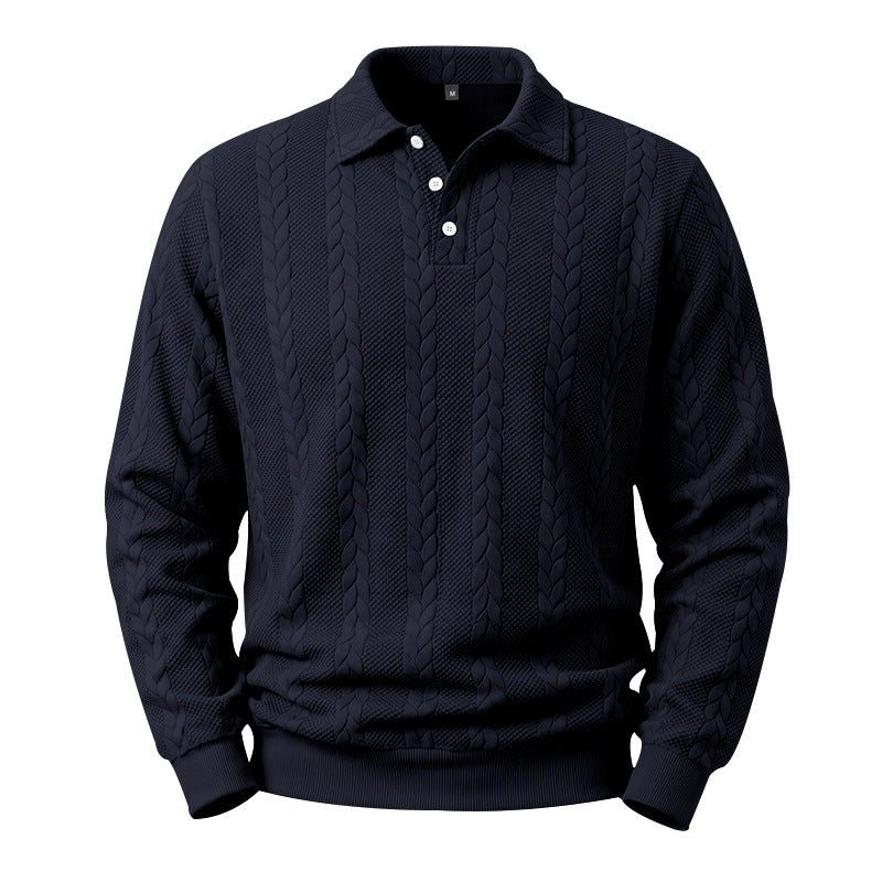 🥳🥳 Freizeit-Oberteil für Herren mit Jacquard-Kabelstricktextur