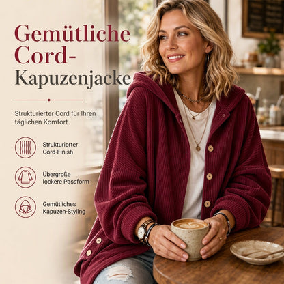 📢✨ Deine neue Lieblingsjacke ✨Lässige, weite Kapuzenjacke aus Cord für Damen