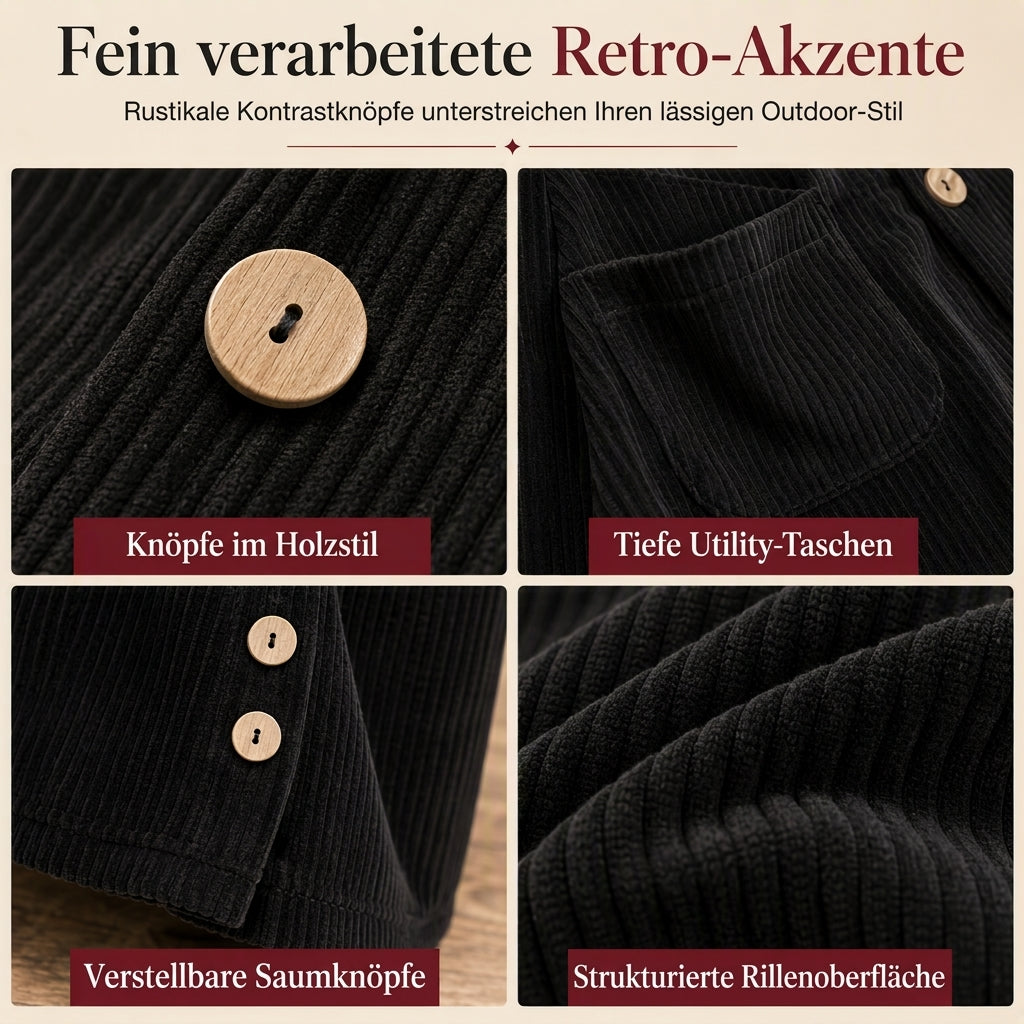 📢✨ Deine neue Lieblingsjacke ✨Lässige, weite Kapuzenjacke aus Cord für Damen