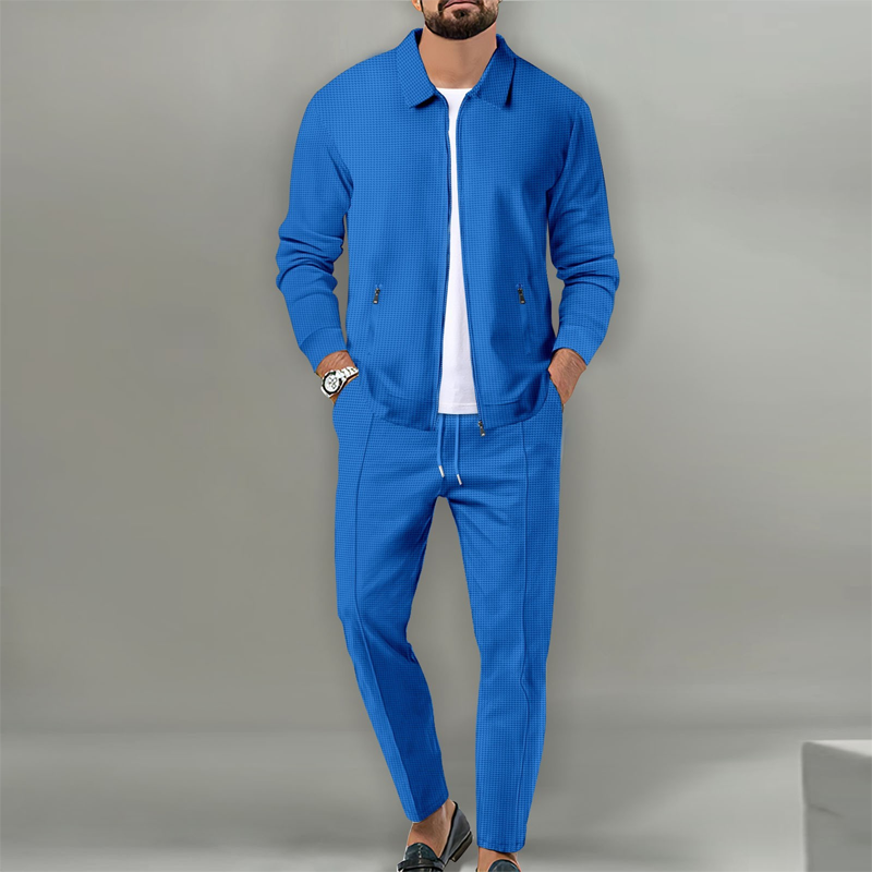 ⏰⏰ Herren stilvolles 2-teiliges Set: Jacke mit Hemdkragen und Jogginghose