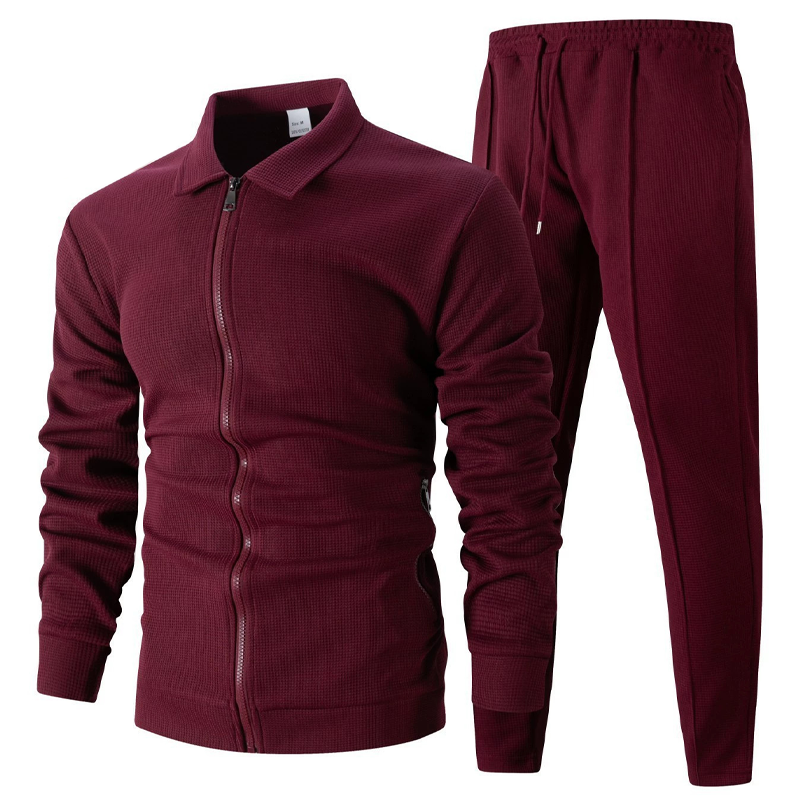 ⏰⏰ Herren stilvolles 2-teiliges Set: Jacke mit Hemdkragen und Jogginghose