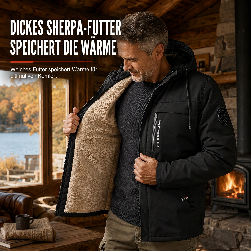 🥳 Mantel im American-Retro-Stil mit Plüschfutter – lockere Passform für Frühling & Herbst