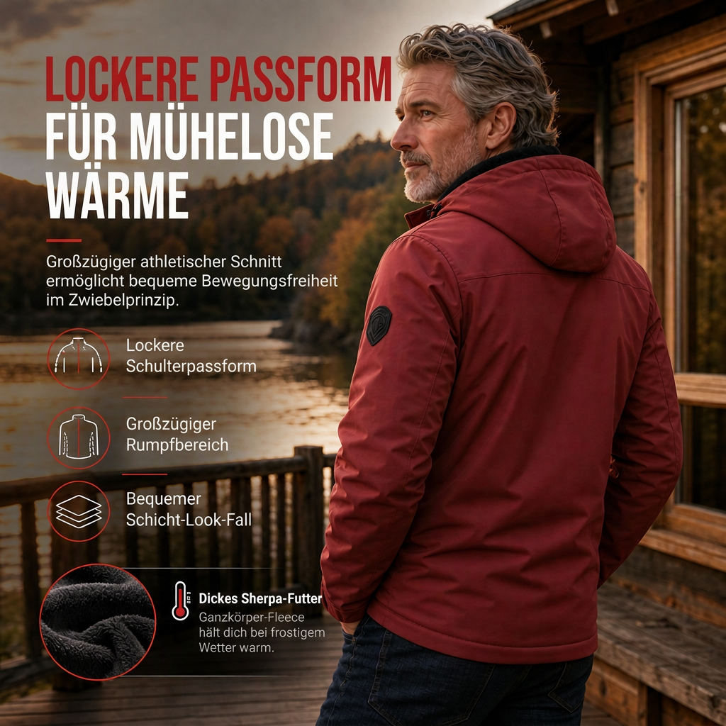 🥳 Mantel im American-Retro-Stil mit Plüschfutter – lockere Passform für Frühling & Herbst