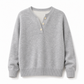 📢🎉🛍️✨Lässiger zweiteiliger Strickpullover mit V-Ausschnitt und Knopfdetails