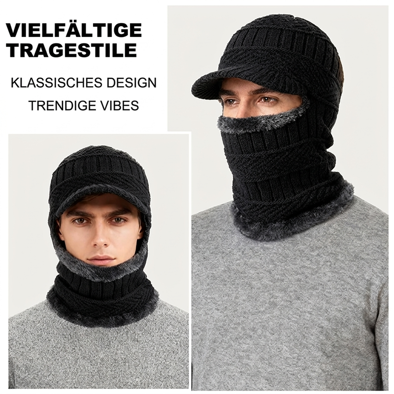 🔥 🎉 Warme 3-in-1 Winter-Balaclava mit Wärmehaube und Visier – winddicht, bequem & vielseitig