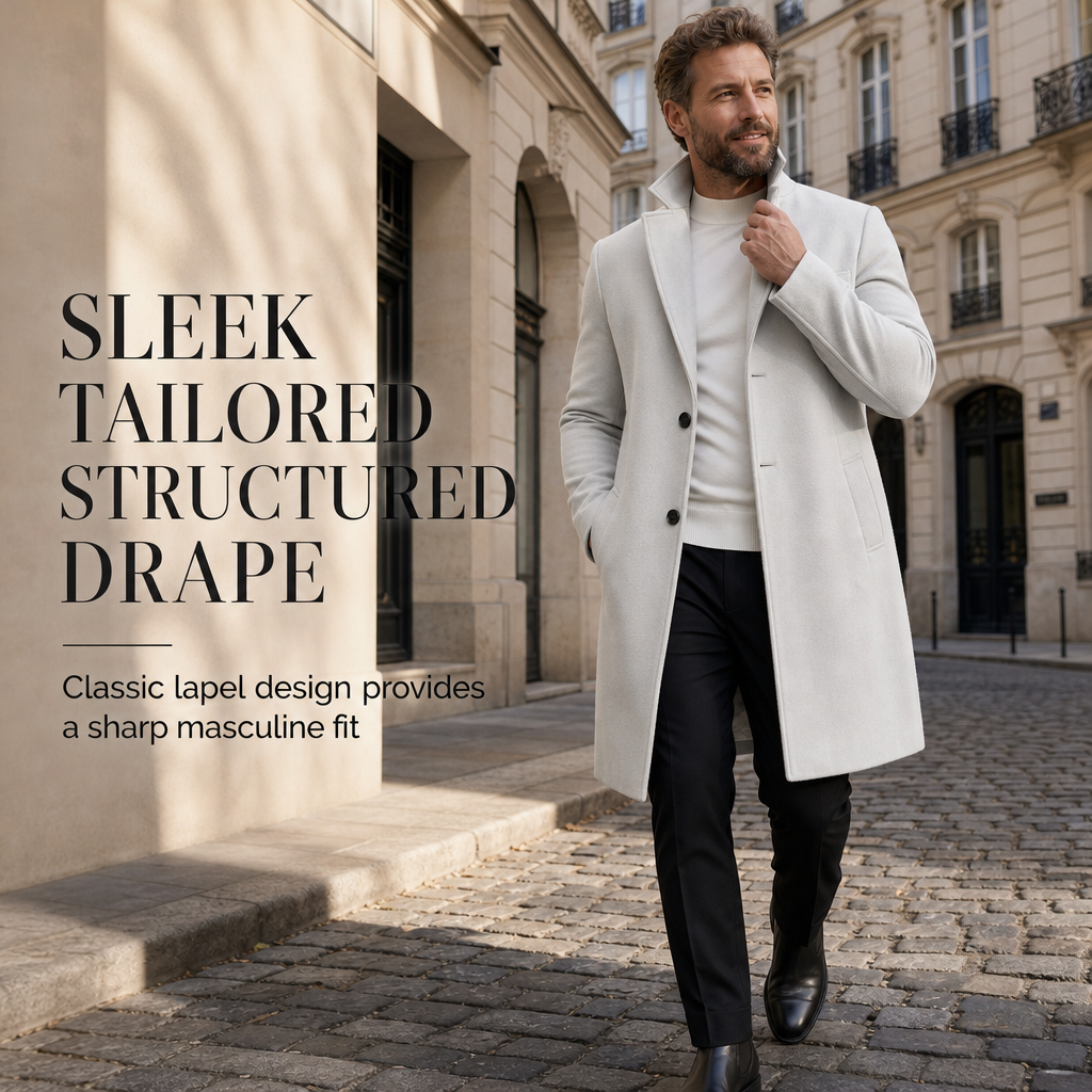 📢🎉🛍️✨Klassischer einreihiger Trenchcoat für Herren, Business-Casual Premium Windbreaker