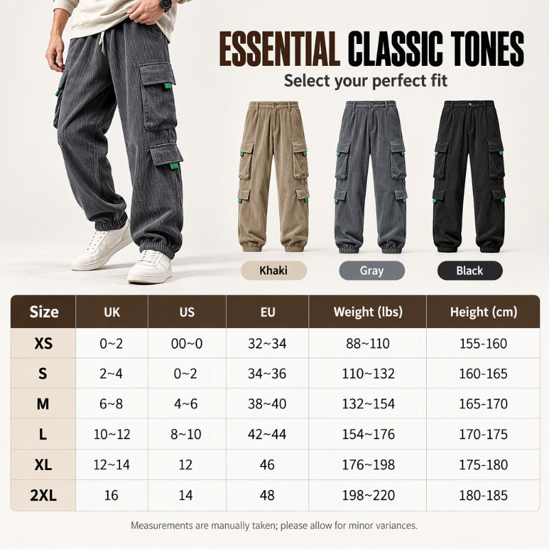 Herren Freizeit Cordhose mit Cargotaschen