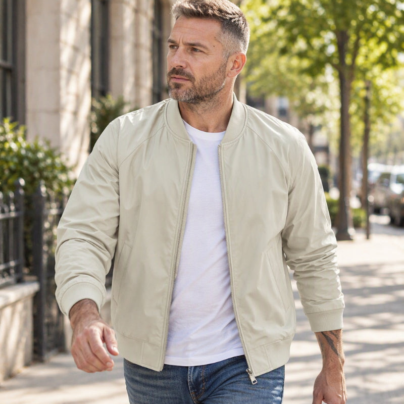 Herren Klassische Bomberjacke mit Reißverschluss