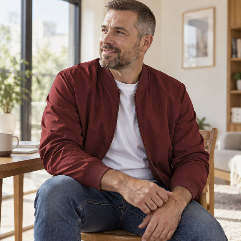 Herren Klassische Bomberjacke mit Reißverschluss