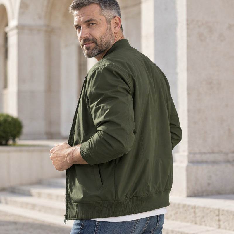 Herren Klassische Bomberjacke mit Reißverschluss