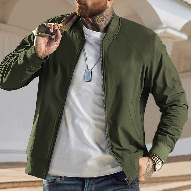 Herren Klassische Bomberjacke mit Reißverschluss