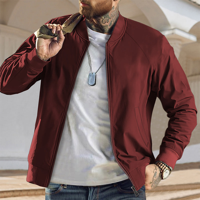 Herren Klassische Bomberjacke mit Reißverschluss