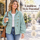 Freizeit-Jacke für Damen mit Rippstrick und Reißverschluss