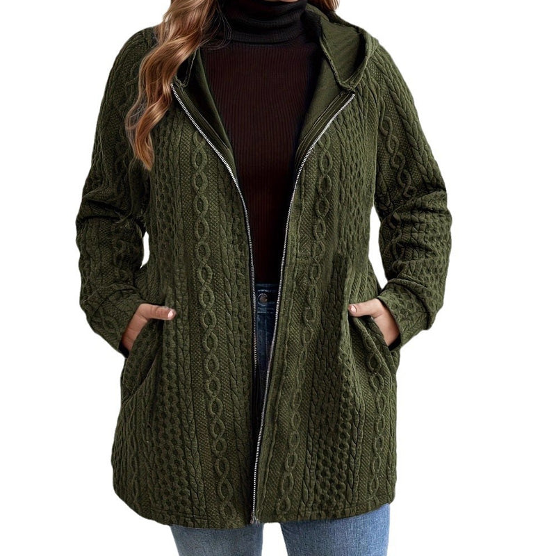 Jacke mit Kapuze in lockerer Passform und strukturiertem Gewebe