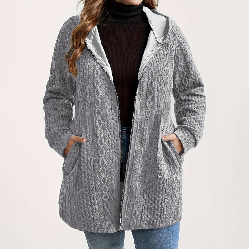 Jacke mit Kapuze in lockerer Passform und strukturiertem Gewebe