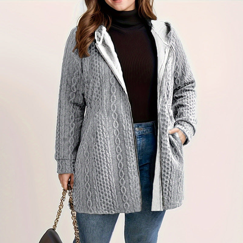 Jacke mit Kapuze in lockerer Passform und strukturiertem Gewebe