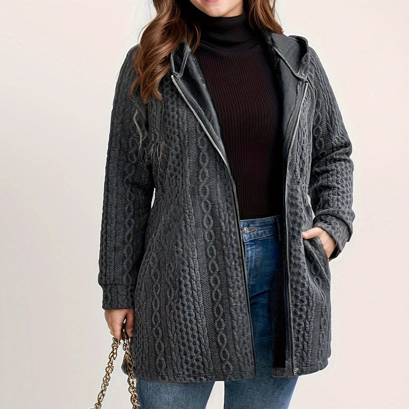 Jacke mit Kapuze in lockerer Passform und strukturiertem Gewebe