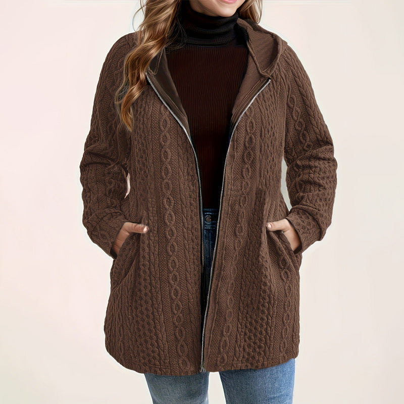 Jacke mit Kapuze in lockerer Passform und strukturiertem Gewebe
