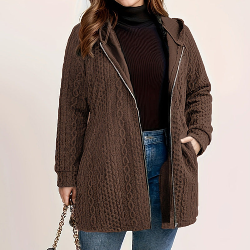 Jacke mit Kapuze in lockerer Passform und strukturiertem Gewebe