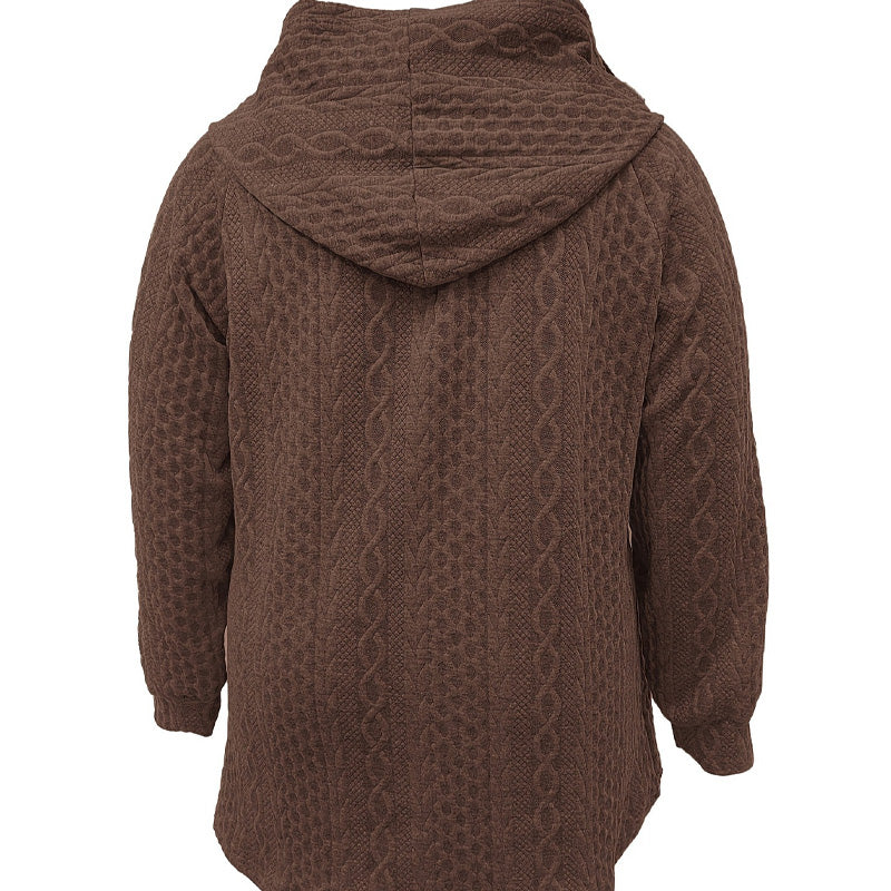 Jacke mit Kapuze in lockerer Passform und strukturiertem Gewebe